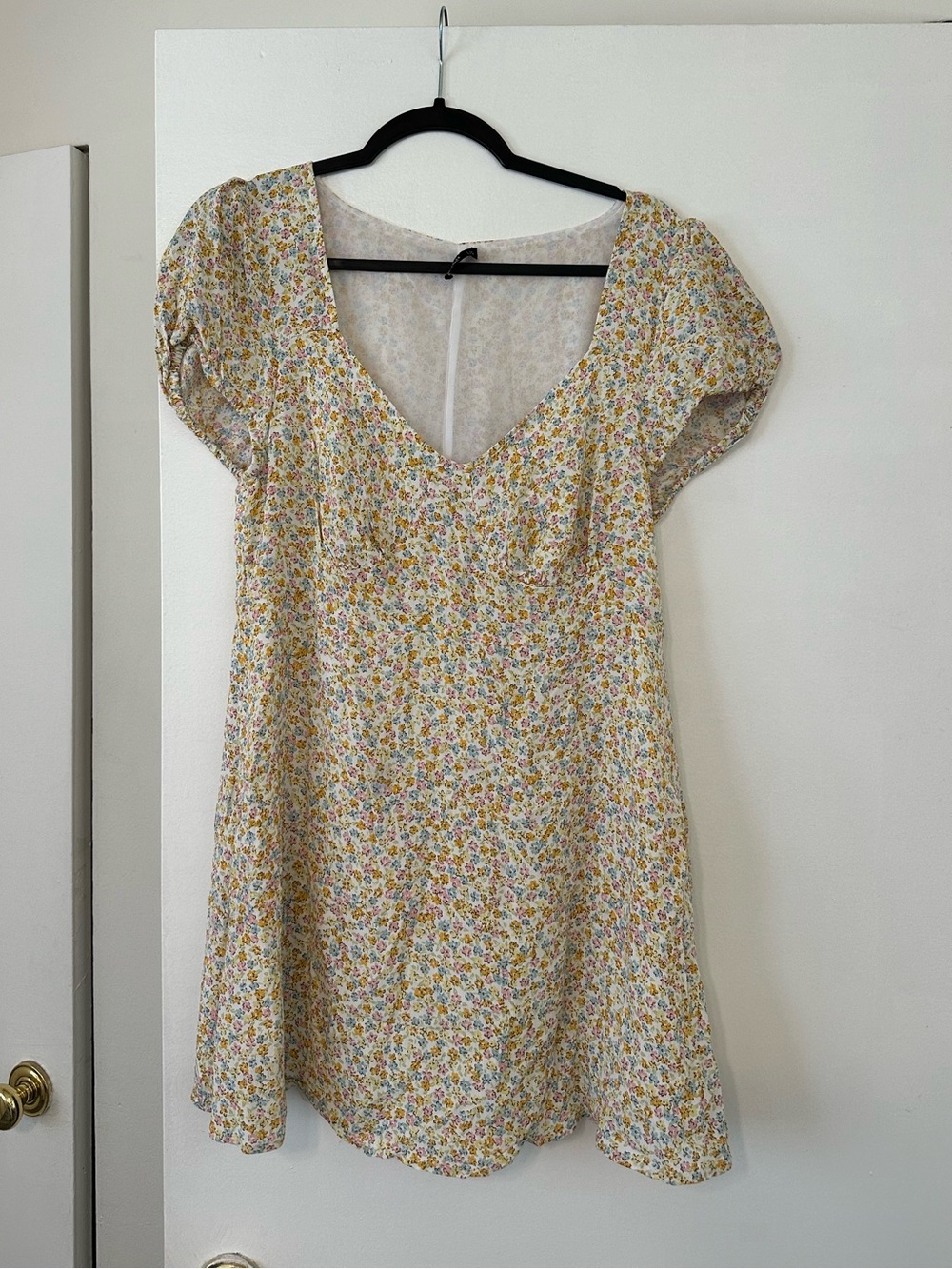 Cotton On Yellow Floral V-Neck Mini Dress